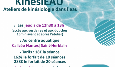 Ateliers de kinésiologie dans l'eau "KinésiEAU" à Calicéo Nantes|Saint-herblain