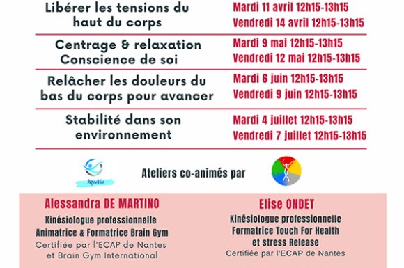 Atelier de kinésiologie santé - bien être à Nantes et Saint-Herblain
